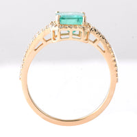1.89 Ct Octagon Step Cut Natural Emerald 14K Gold Ring