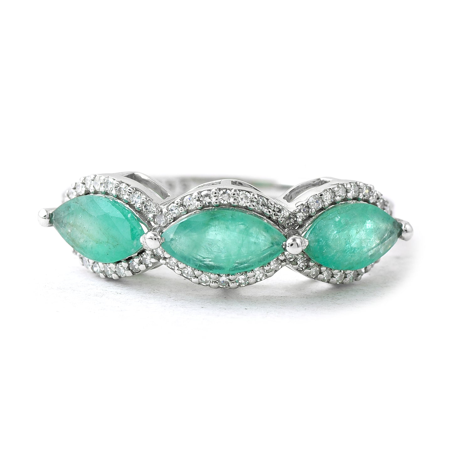 1.60 Ct Marquise Emerald 950 Platinum Ring