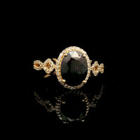 3.18 Ct Oval Mixed Cut Natural Bi-Coloured Sapphire 14K Gold Ring