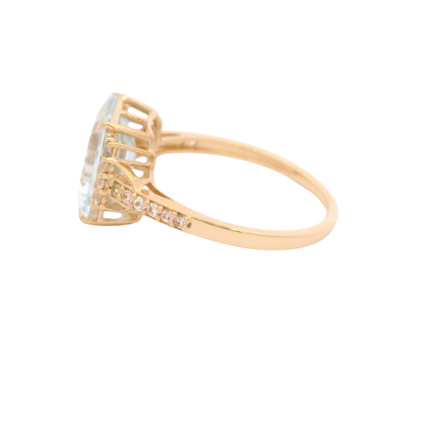 2.88 Ct Octagon Aquamarine 14K Gold Ring