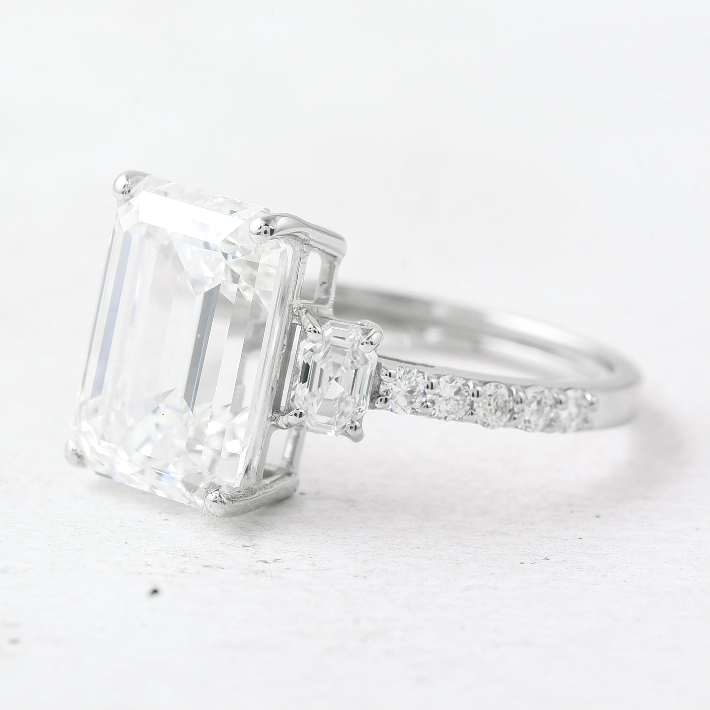 5.51 Ct Octagon Lab Grown Diamond 950 Platinum Ring