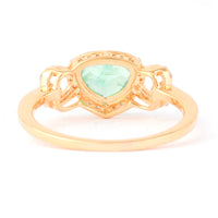 0.84 Ct Pear Mixed Cut Natural Emerald 14K Gold Ring