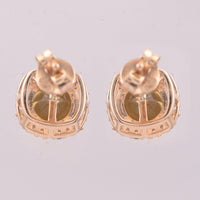 2.02 Ct Round Mixed Cut Natural Fire Opal 14K Gold Earrings