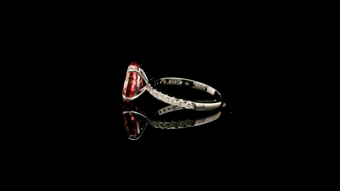 3.39 Carats Pink Lab Grown Diamond 14K Gold Ring