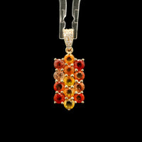 2.50 Ct Round Multi Sapphire 14K Gold Pendant