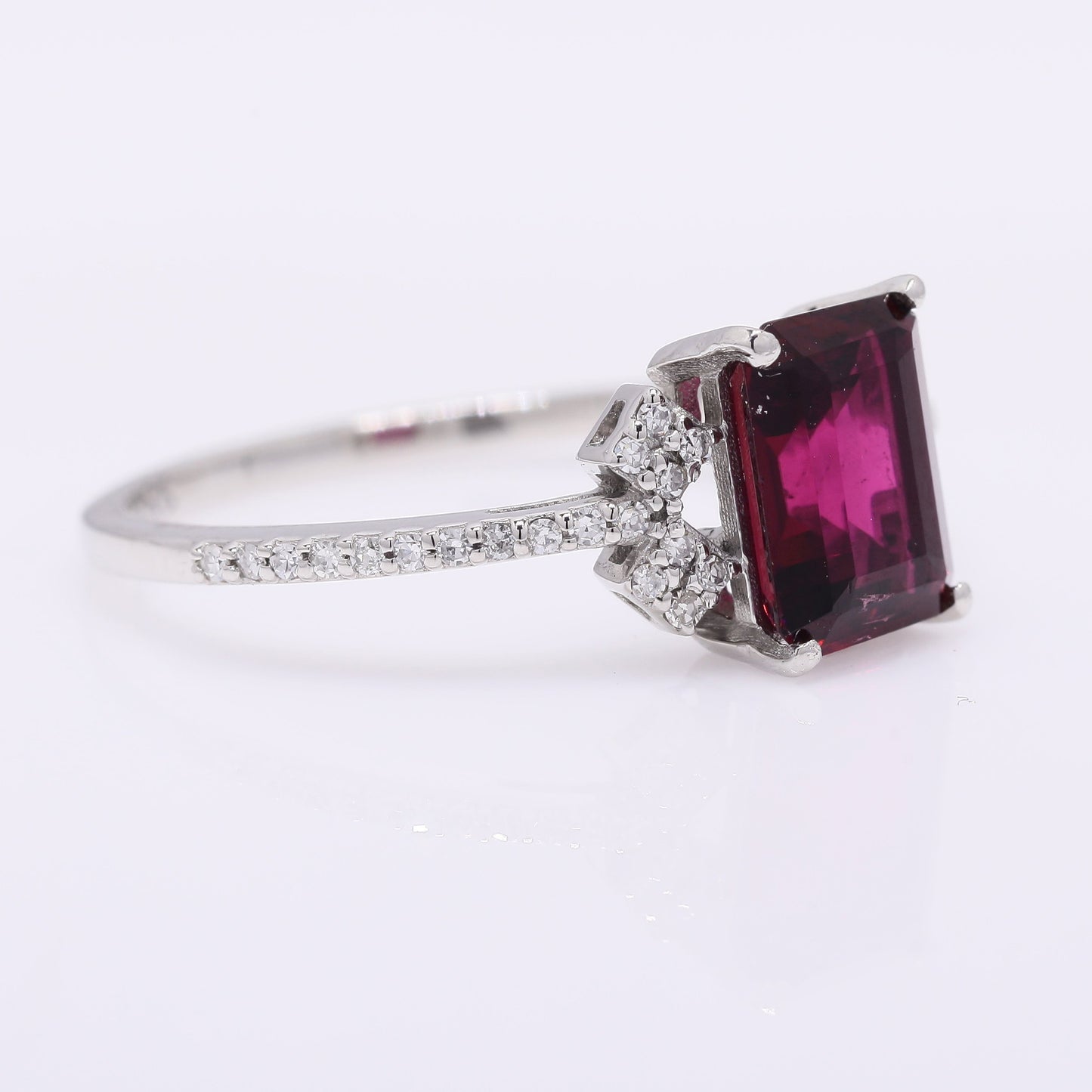 1.52 Ct Octagon Step Cut Natural Tourmaline 950 Platinum Ring