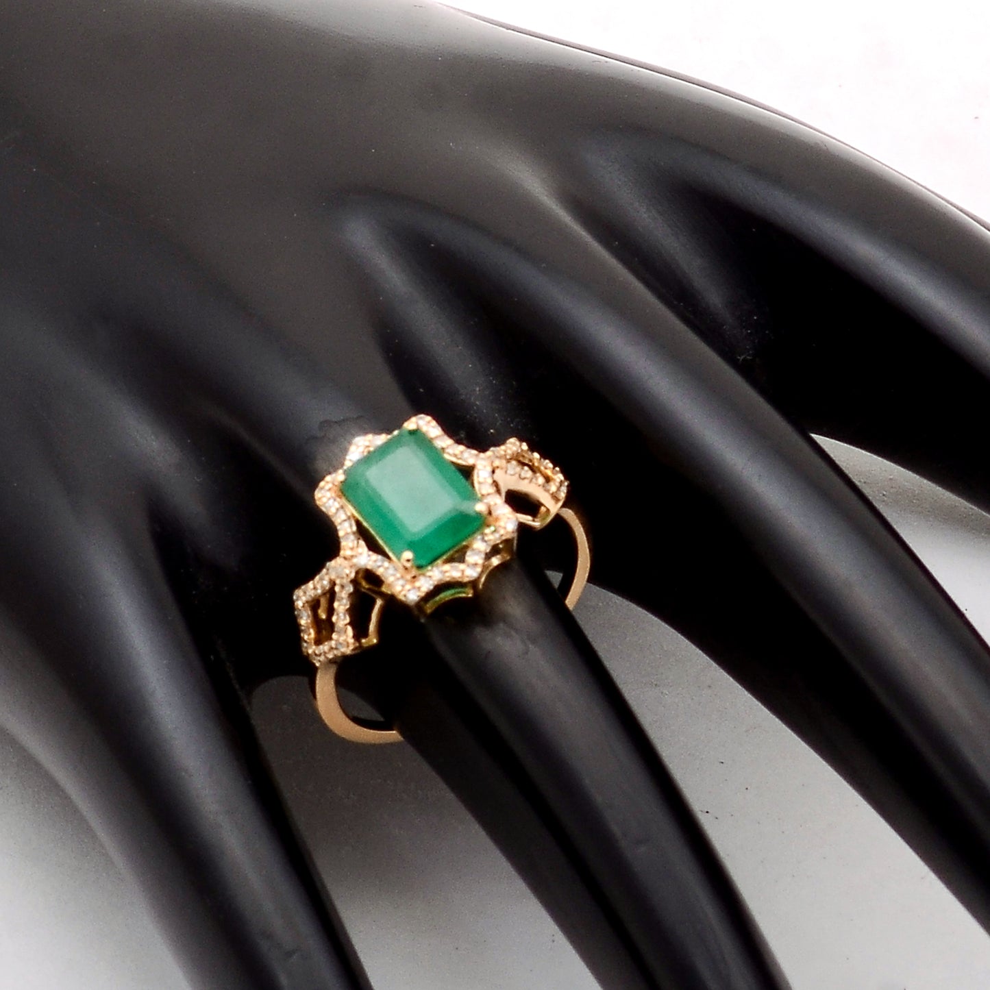 1.97 Ct Octagon Natural Emerald 14K Gold Ring