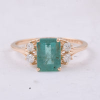 1.95 Ct Octagon Step Cut Natural Emerald 14K Gold Ring