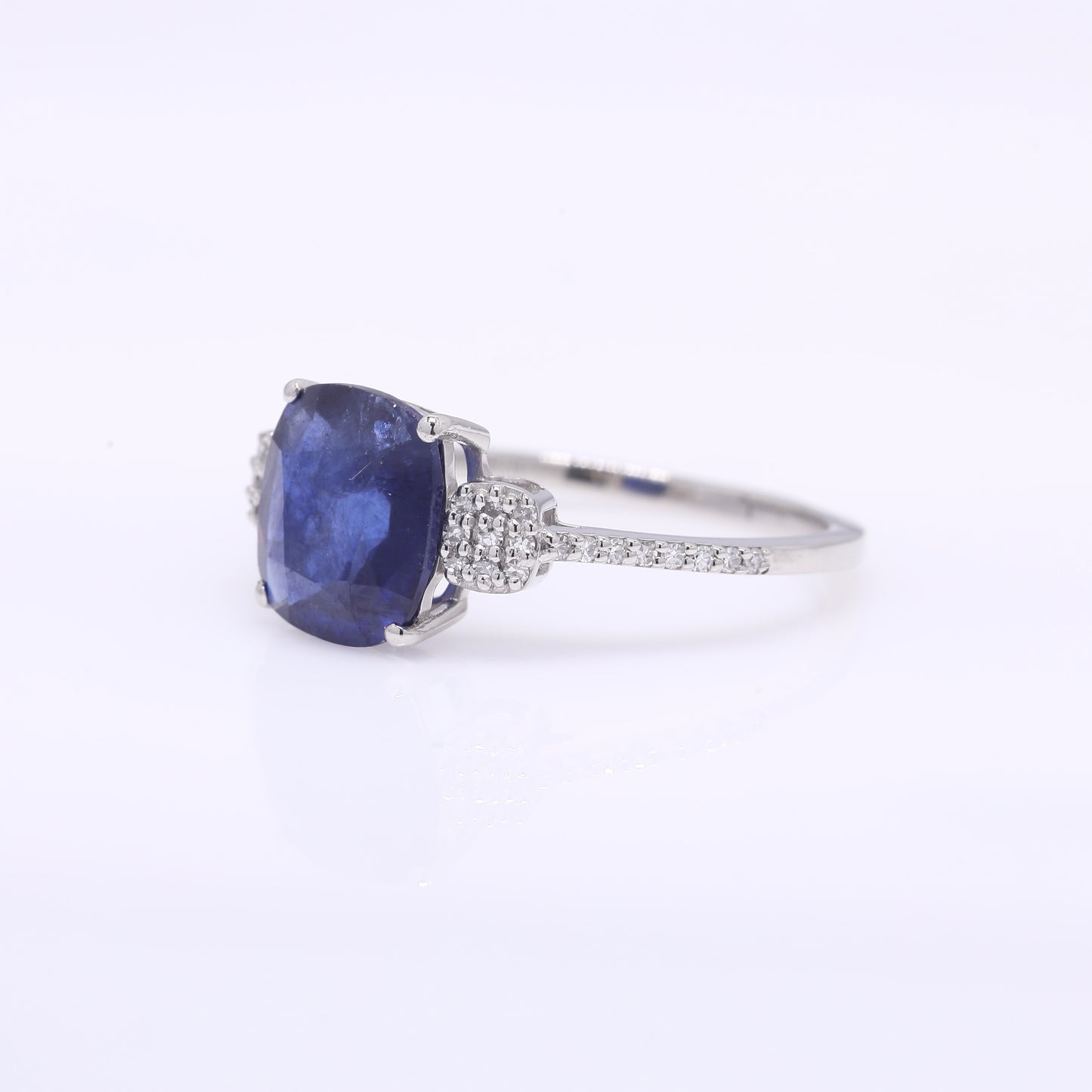 2.50 Ct Cushion Mixed Cut Natural Sapphire 950 Platinum Ring