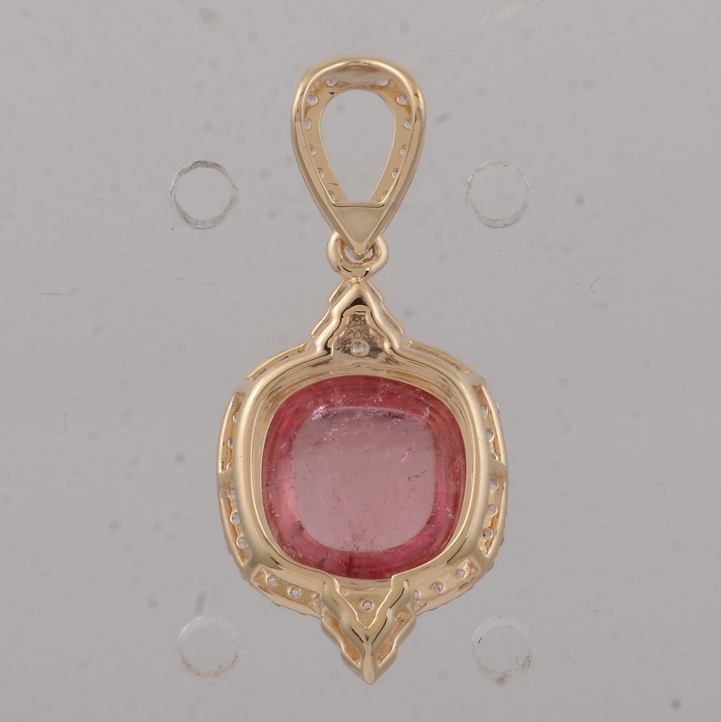 3.57 Ct Cushion Tourmaline 9K Gold Pendant