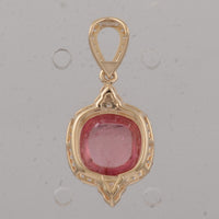 3.57 Ct Cushion Tourmaline 9K Gold Pendant