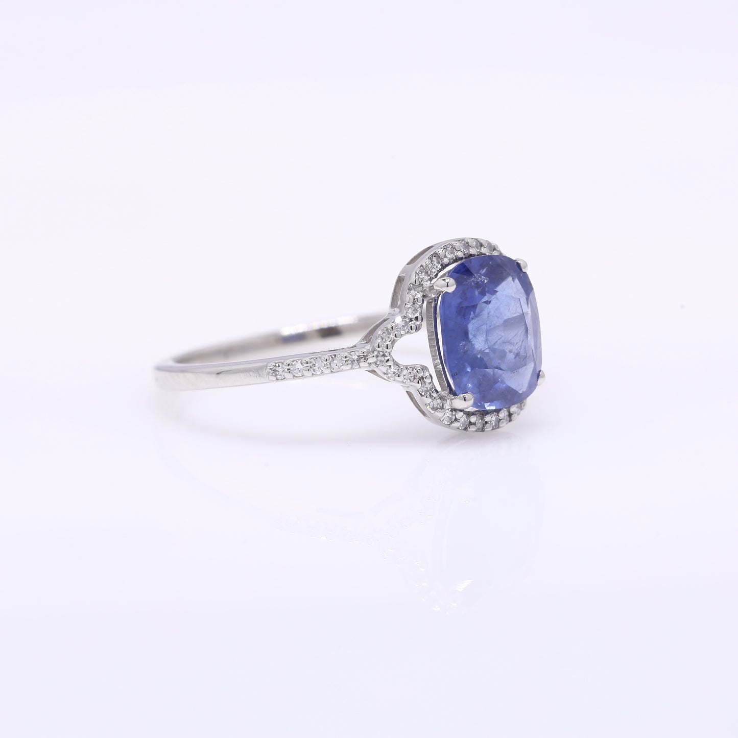 2.11 Ct Oval Mixed Cut Natural Sapphire 950 Platinum Ring