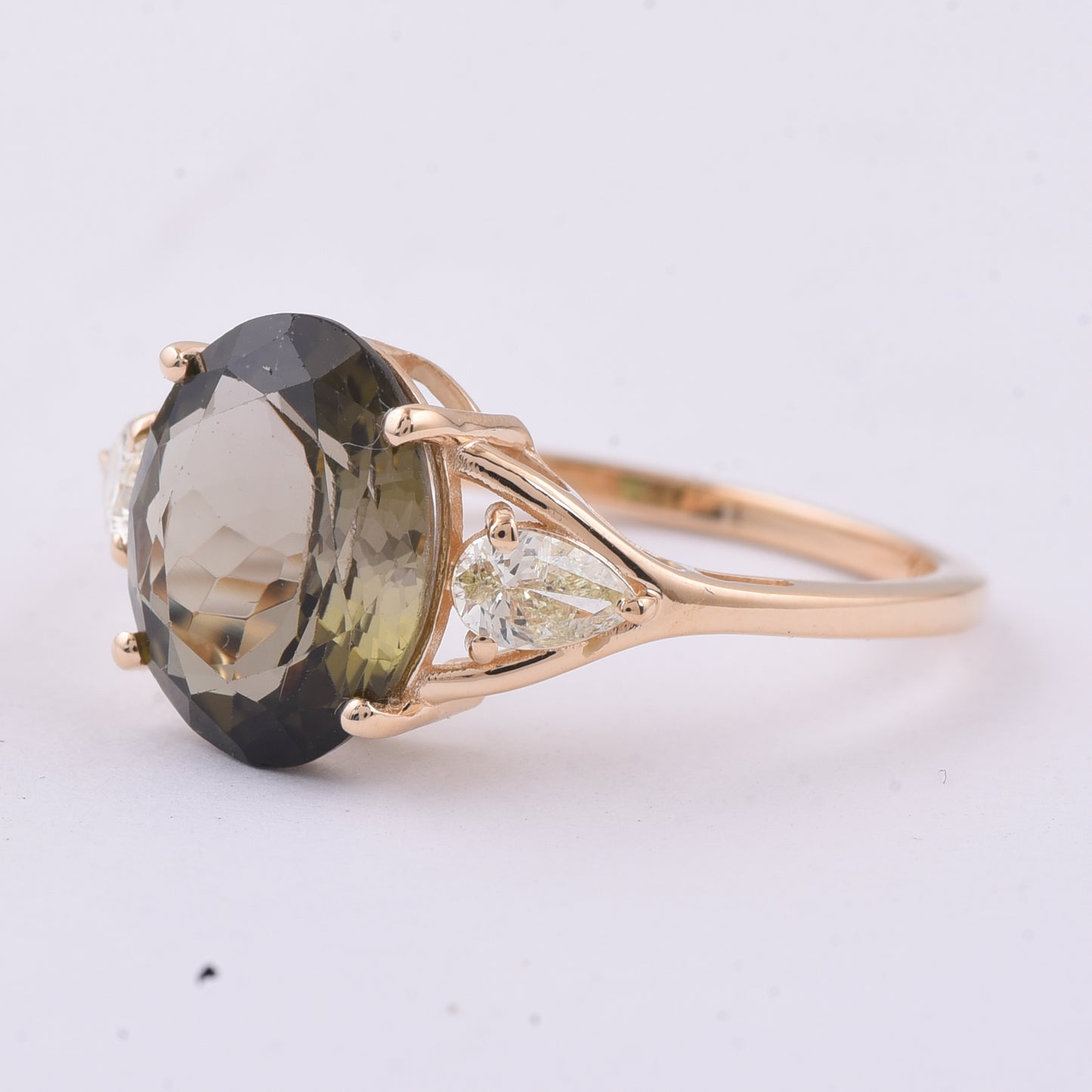 3.45 Ct Oval Natural Tourmaline 14K Gold Ring