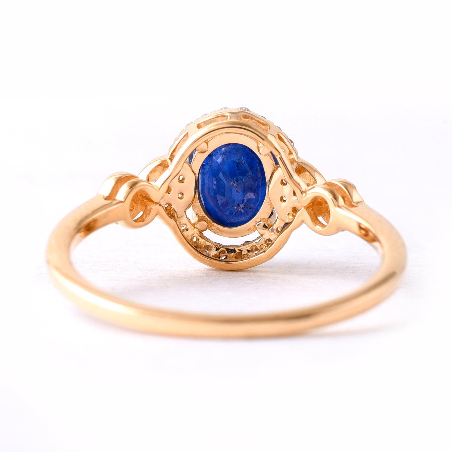 1.56 Ct Oval Mixed Cut Natural Sapphire 14K Gold Ring