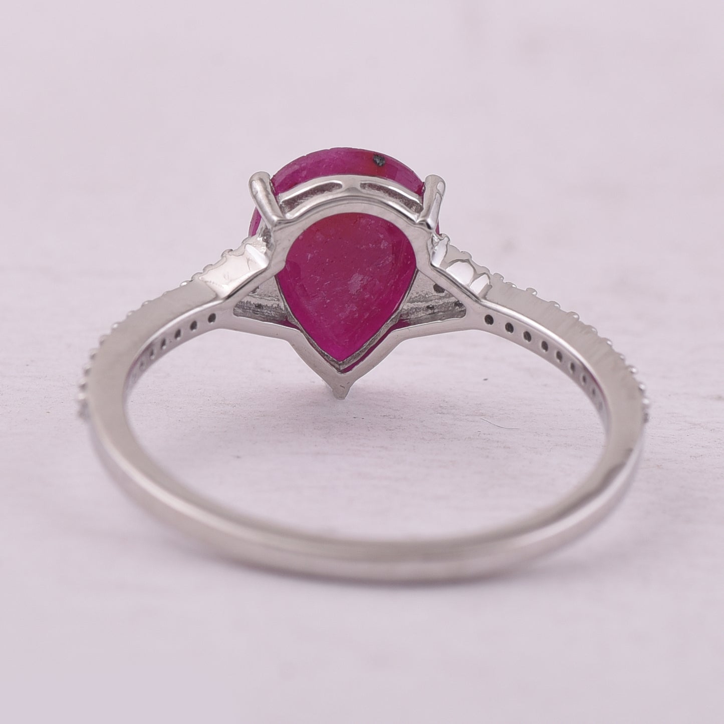 1.69 Ct Pear Mixed Cut Natural Ruby 950 Platinum Ring