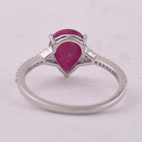 1.69 Ct Pear Mixed Cut Natural Ruby 950 Platinum Ring