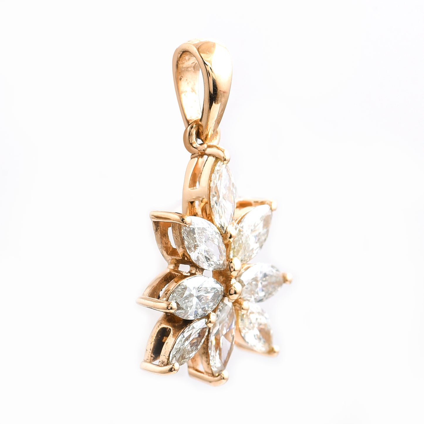 0.55 Ct Marquise Diamond 14K Gold Pendant