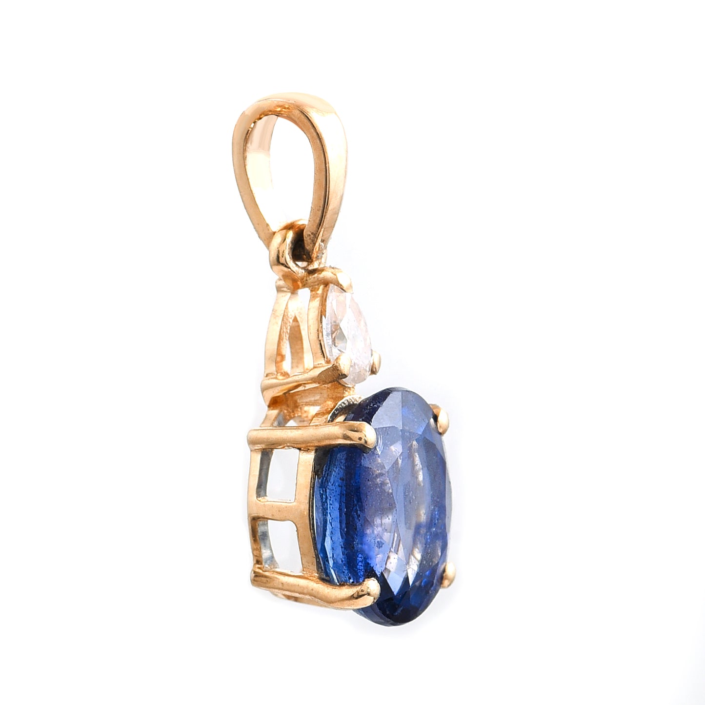 1.76 Ct Oval Sapphire 14K Gold Pendant