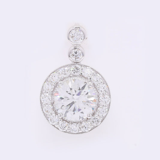 2.47 Carats Lab Grown Diamond 14K Gold Pendant
