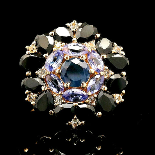 3.38 Ct Round Sapphire 14K Gold Ring