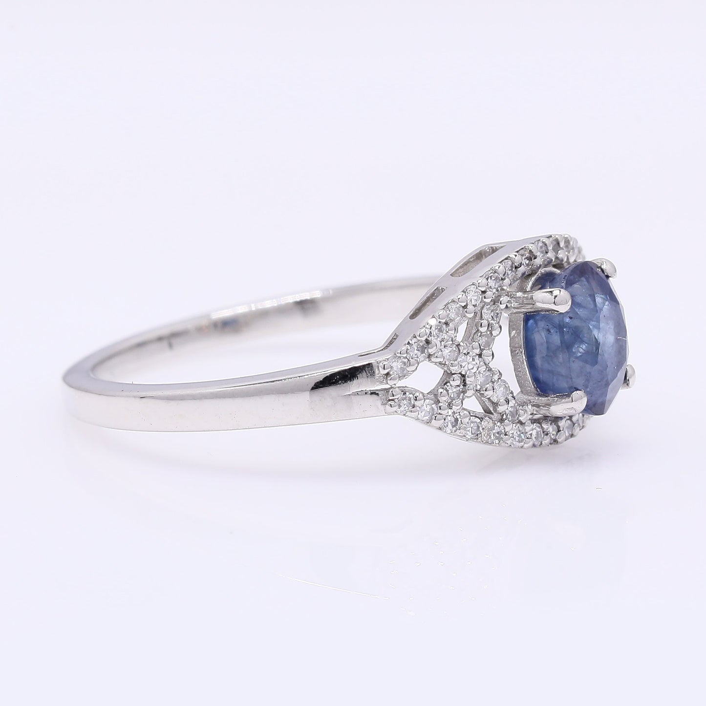 1.36 Ct Oval Mixed Cut Natural Sapphire 950 Platinum Ring