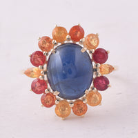 8.10 Ct Oval Sapphire 9K Gold Ring