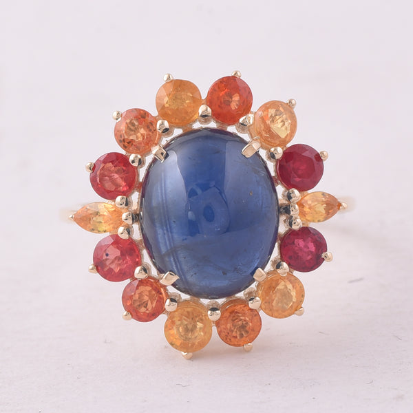 8.10 Ct Oval Sapphire 9K Gold Ring