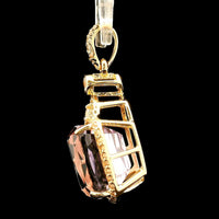 6.31 Ct Cushion Kunzite 14K Gold Pendant