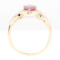 1.81 Ct Pear Mixed Cut Natural Corundum Ruby 14K Gold Ring