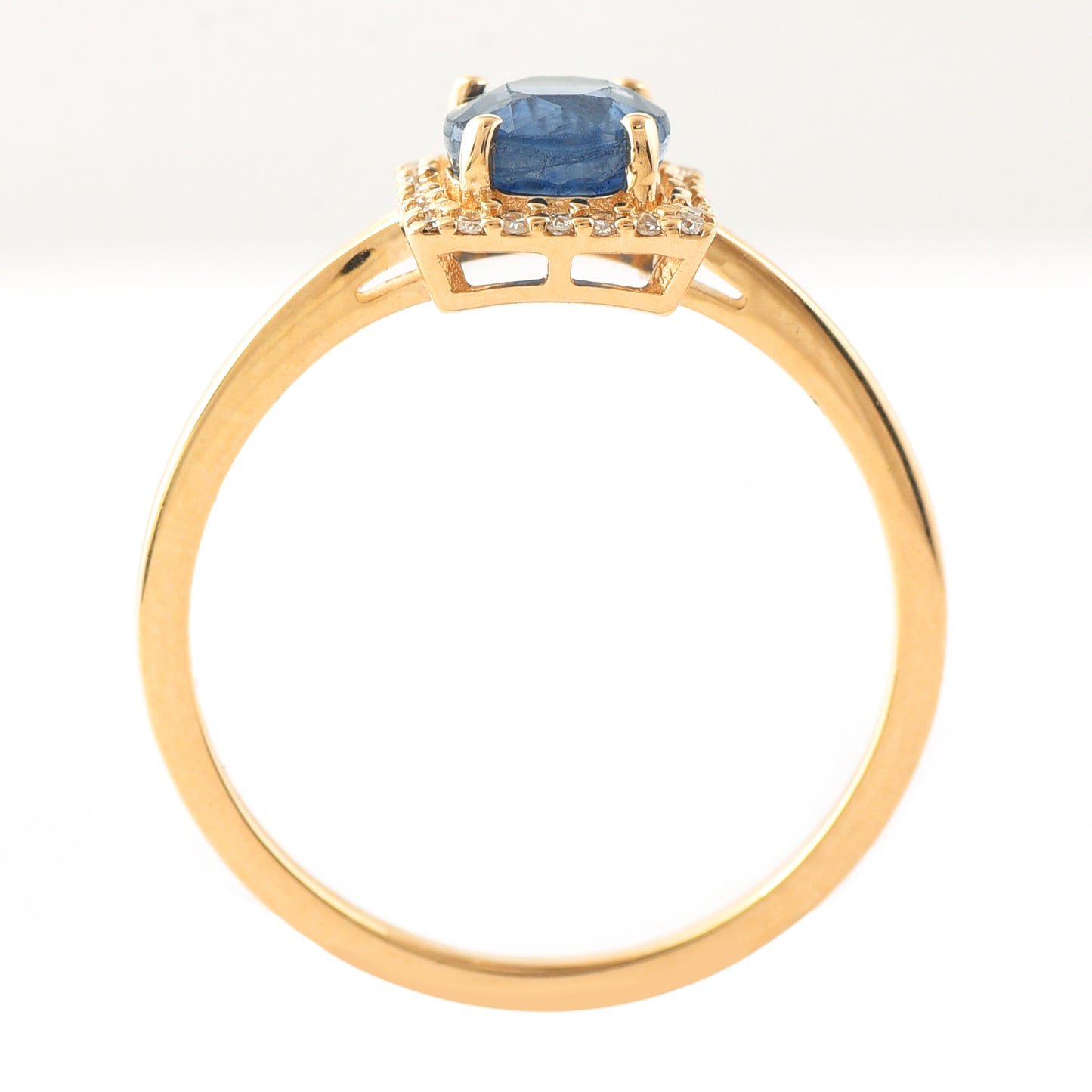 1.44 Ct Oval Mixed Cut Natural Sapphire 14K Gold Ring