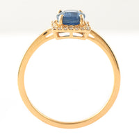 1.44 Ct Oval Mixed Cut Natural Sapphire 14K Gold Ring