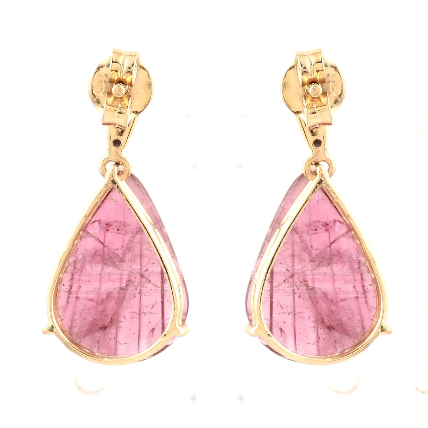 3.70 Ct Pear Tourmaline 14K Gold Earrings