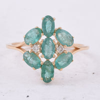1.45 Ct Oval Natural Emerald 14K Gold Ring