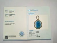 4.15 Ct Octagon Natural Sapphire 14K Gold Pendant
