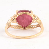 5.35 Ct Heart Tourmaline 14K Gold Ring