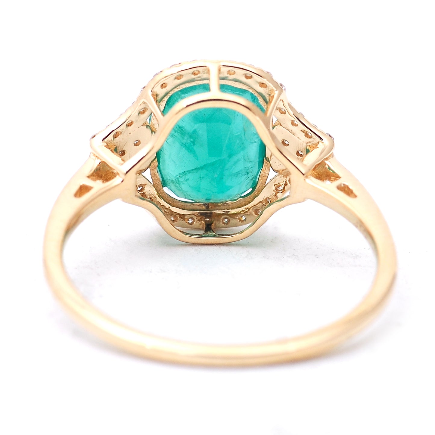 1.90 Ct Cushion Mixed Cut Natural Emerald 14K Gold Ring