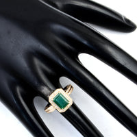 1.64 Ct Emerald Cut Natural Beryl Emerald 14K Gold Ring