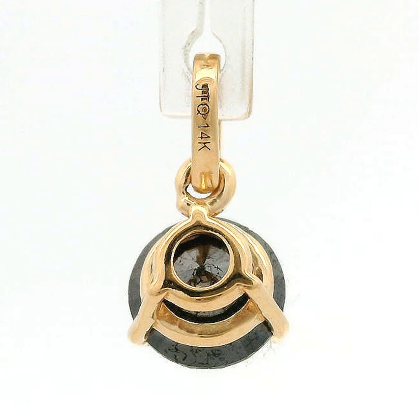 1.23 Ct Round Black Diamond 14K Gold Pendant