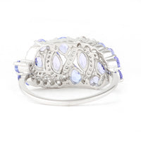 1.94 Ct Marquise Mixed Cut, Round Mixed Cut, Pear Mixed Cut Natural Tanzanite 950 Platinum Ring