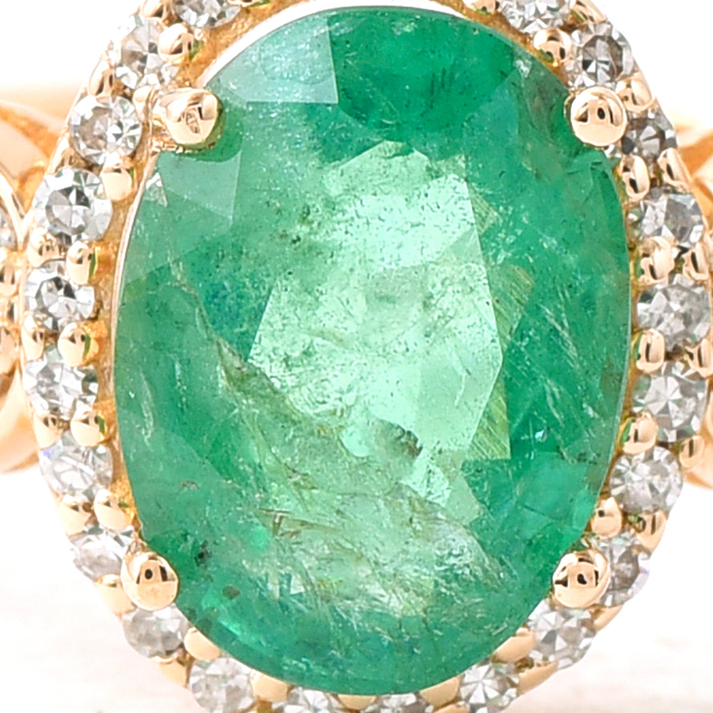 1.28 Ct Oval Emerald 14K Gold Ring