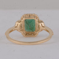 1.89 Ct Octagon Emerald 9K Gold Ring