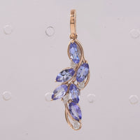 1.50 Ct Marquise Natural Tanzanite 14K Gold Pendant