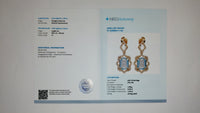 2.74 Ct Octagon Step Cut Natural Aquamarine 14K Gold Earrings