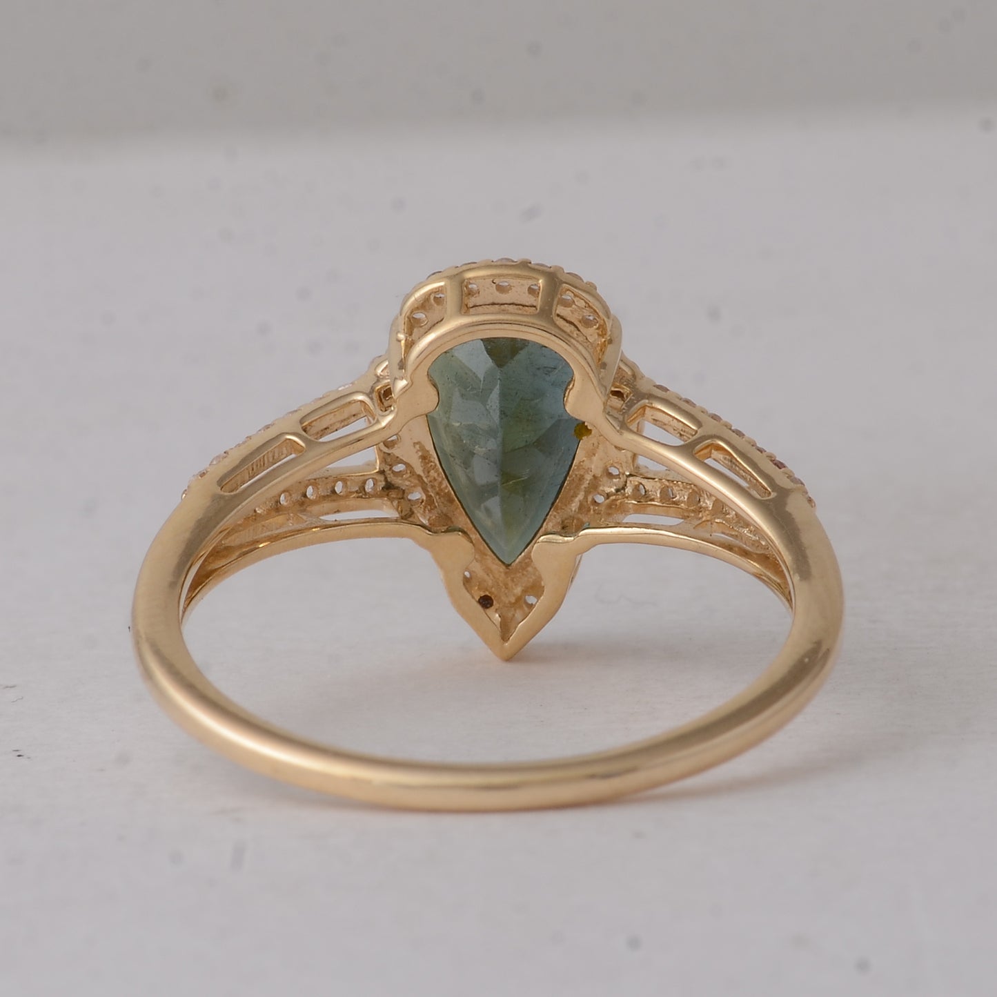 1.55 Ct Pear Tourmaline 9K Gold Ring