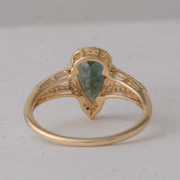1.55 Ct Pear Tourmaline 9K Gold Ring