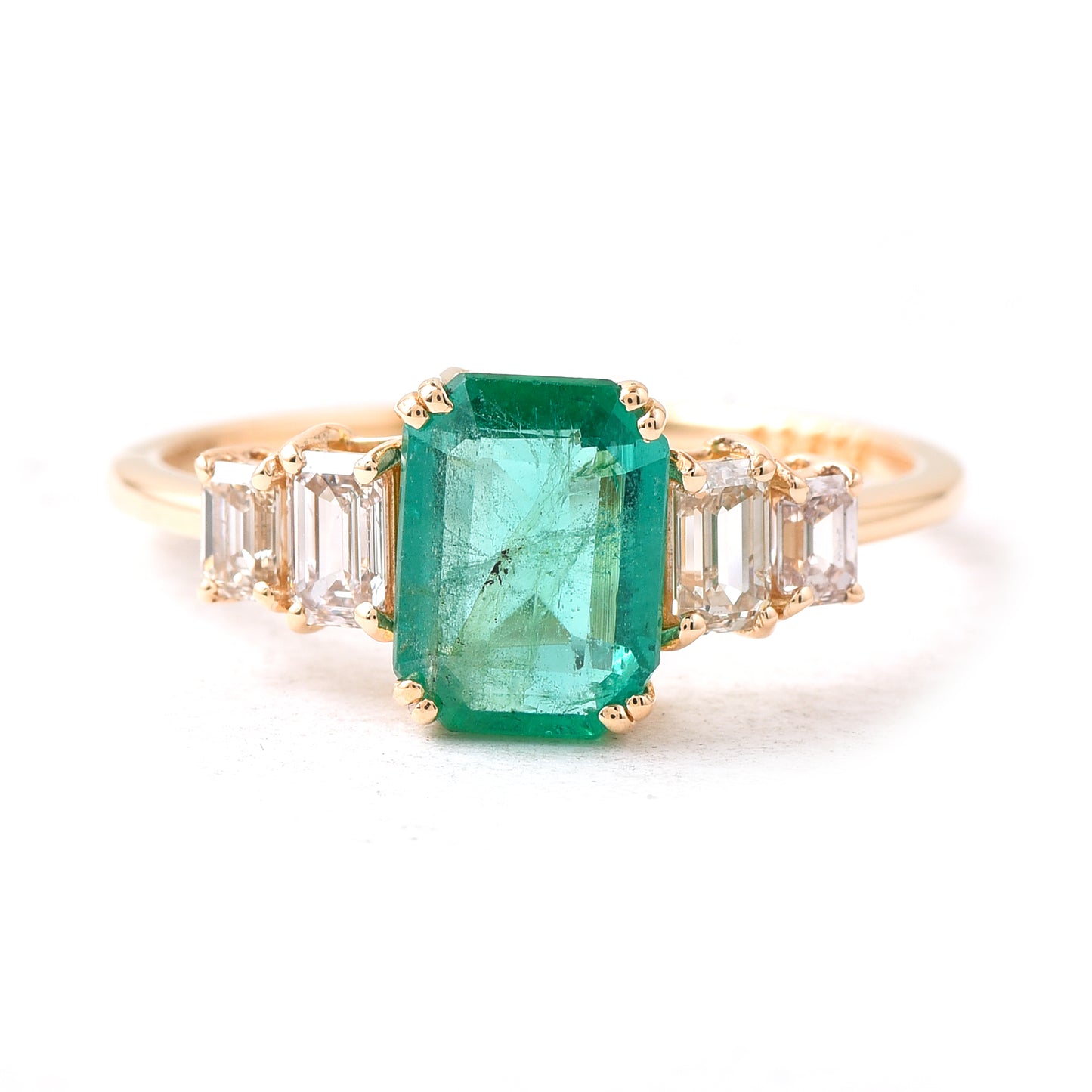1.86 Ct Octagon Emerald 14K Gold Ring