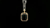 3.92 Ct Octagon Natural Sapphire 14K Gold Pendant