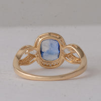 2.26 Ct Cushion Sapphire 9K Gold Ring