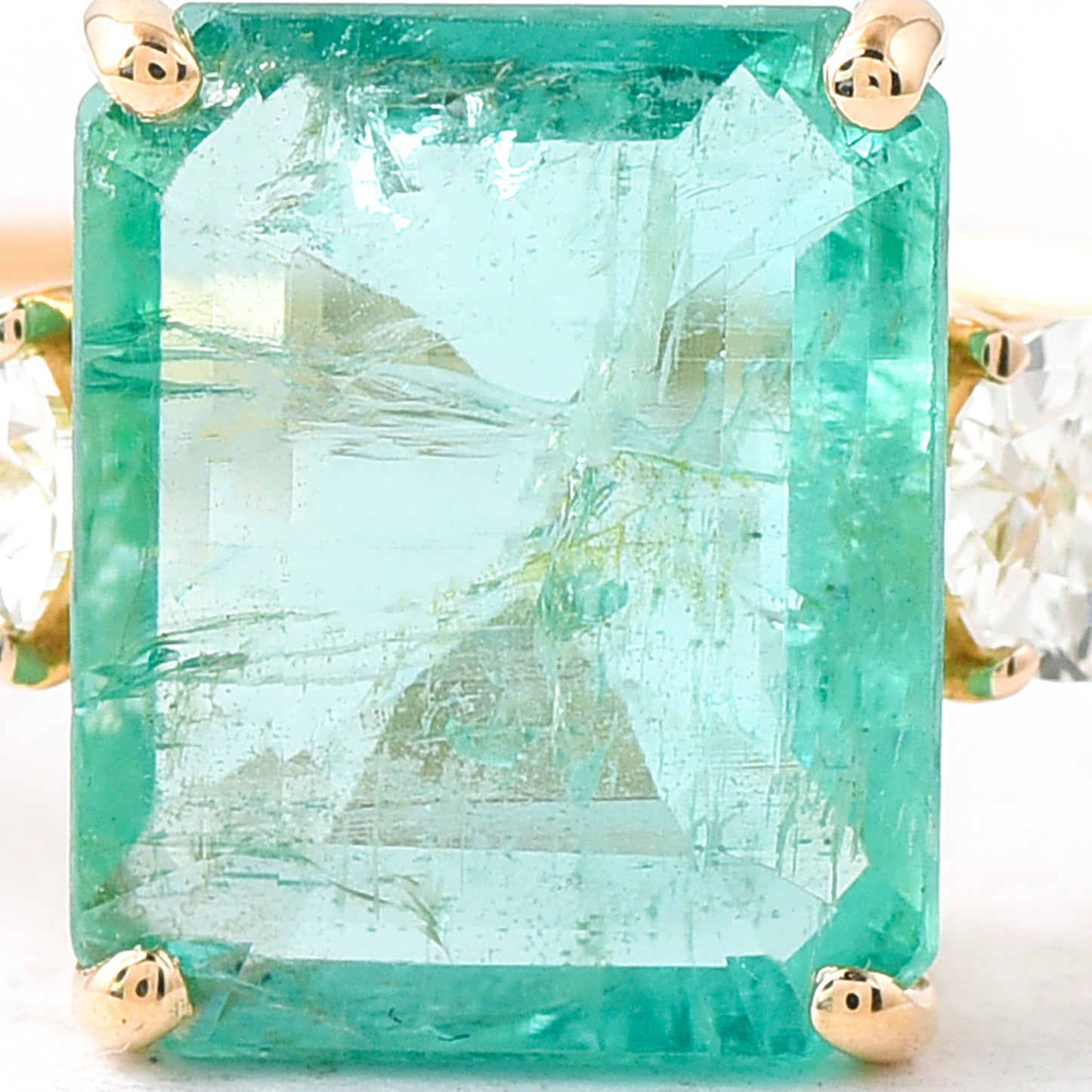 1.51 Ct Octagon Step Cut Natural Emerald 14K Gold Ring