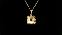 1.29 Ct Square Tourmaline 14K Gold Pendant